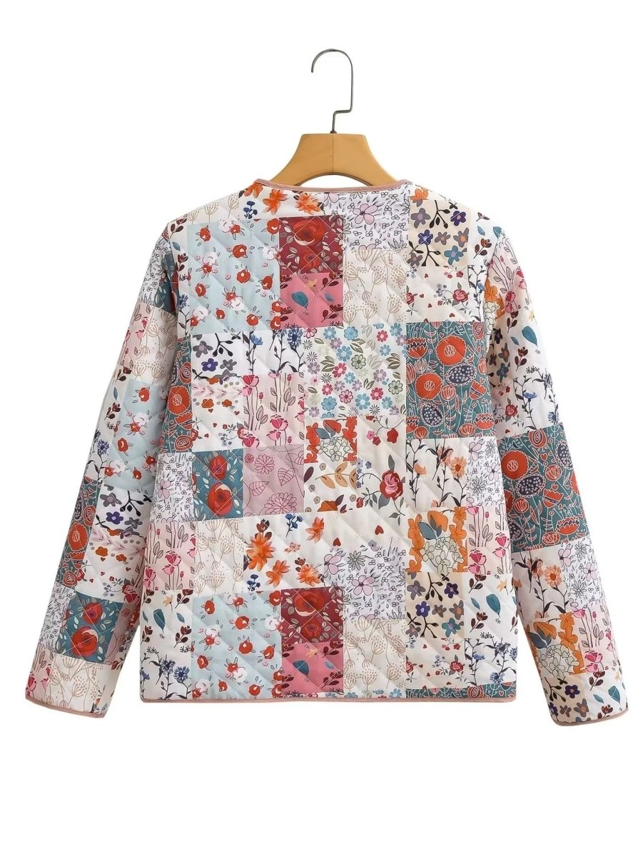 Adèle | Patchwork Pattern Printed Jacket - Elovana Montreal - Jackets