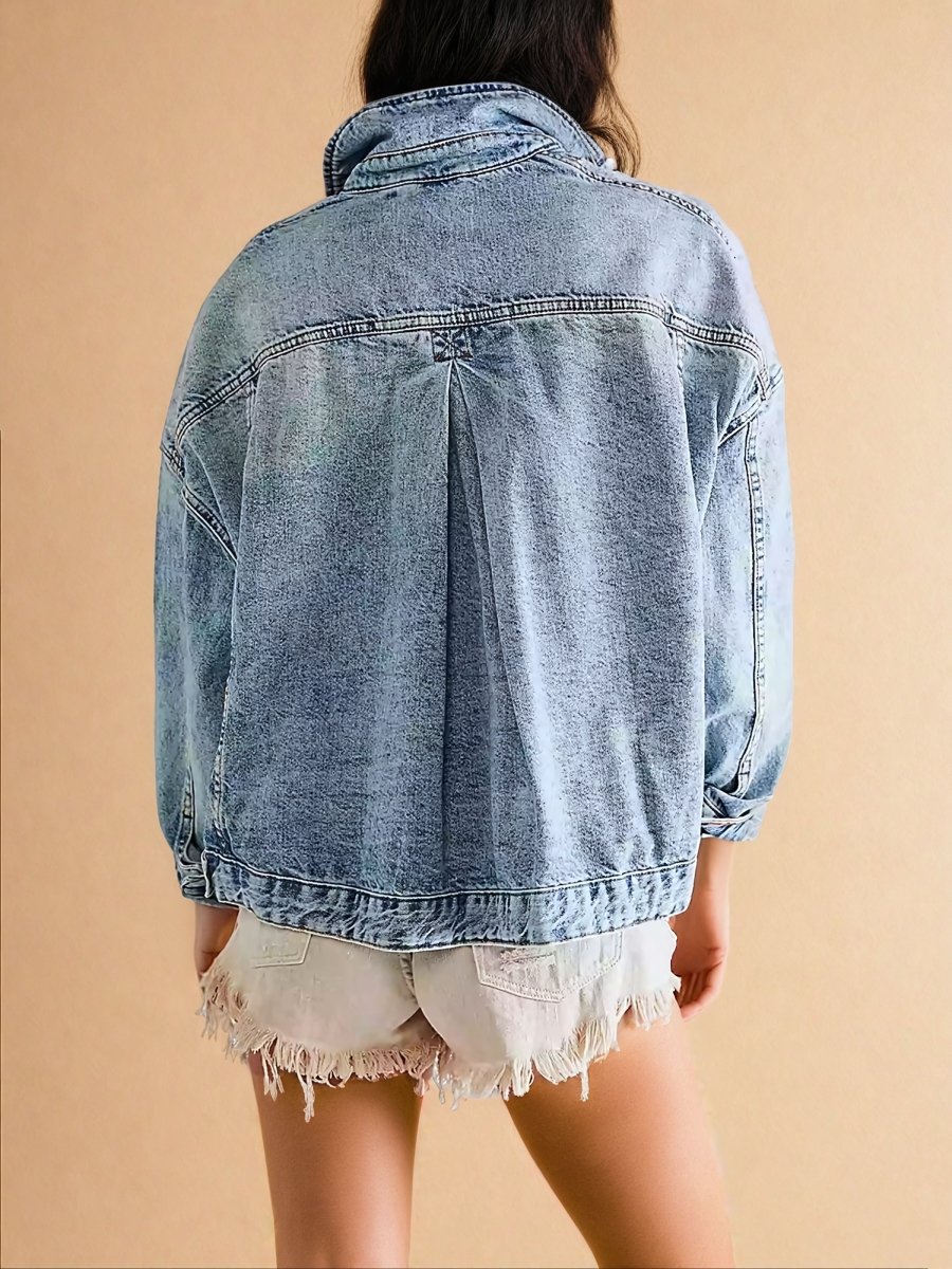 Aline | Comfortable Casual Denim Jacket - Elovana Montreal - Jackets