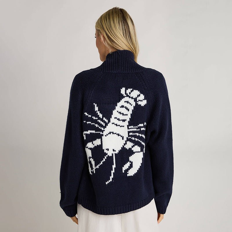 Anne | Fun Lobster Cardigan Sweater Jacket - Elovana Montreal - Cardigan