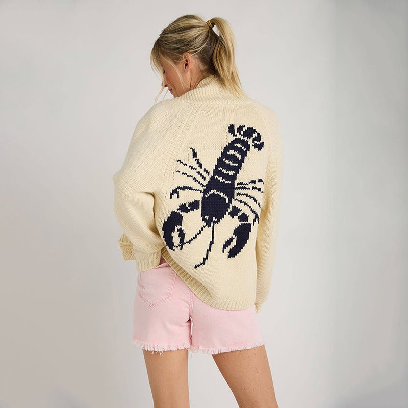 Anne | Fun Lobster Cardigan Sweater Jacket - Elovana Montreal - Cardigan