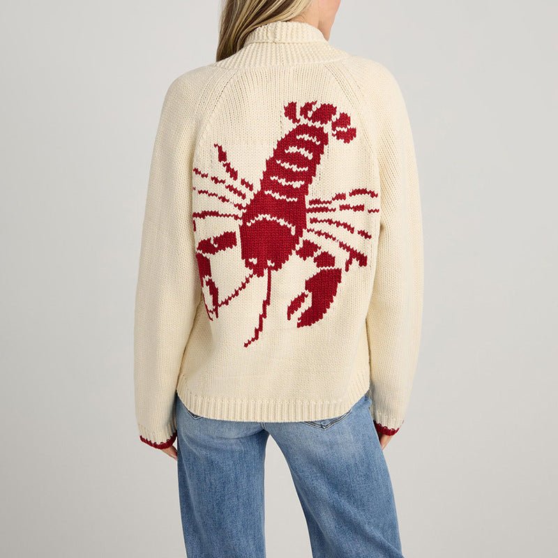 Anne | Fun Lobster Cardigan Sweater Jacket - Elovana Montreal - Cardigan