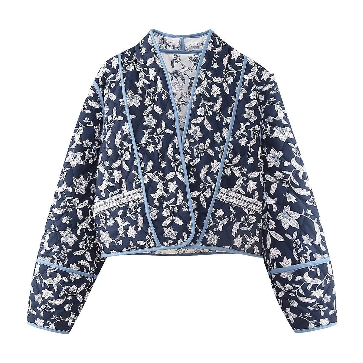 Ariane | Ethnic Flower Print Reversible Jacket - Elovana Montreal - Jackets