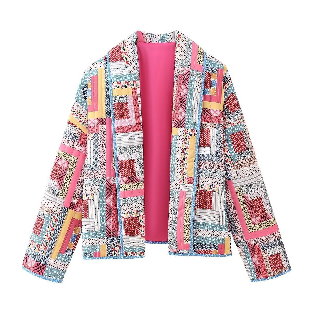 Clara | Printed hemmed quilted jacket - Elovana Montreal - Jackets