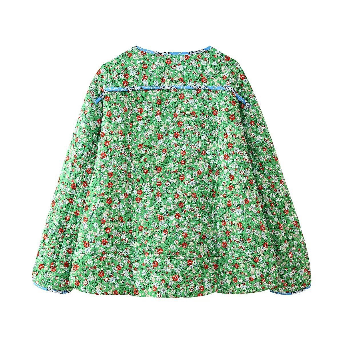 Claudia | Green Mood Floral Print Loose Jacket - Elovana Montreal - Jackets