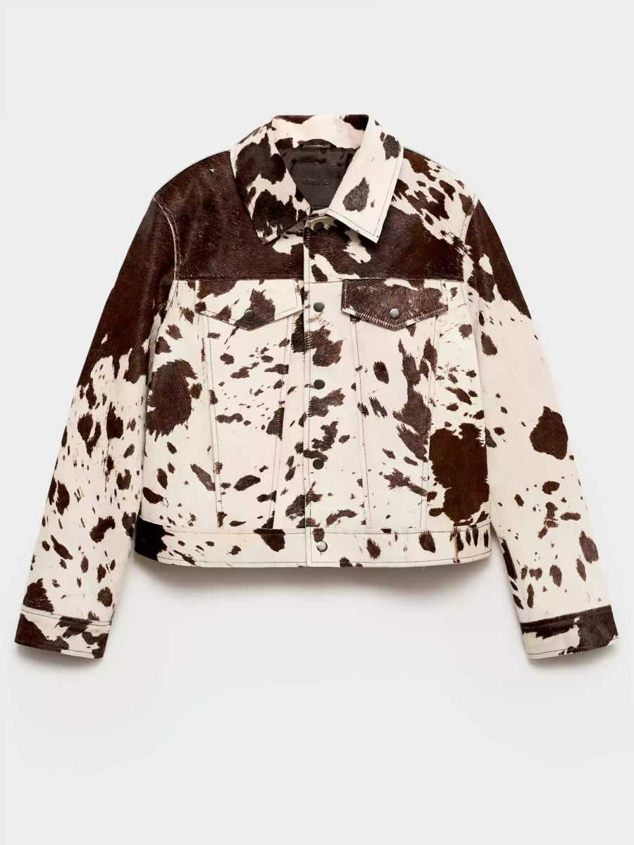 Cow Print Faux Fur Shirt - Style Jacket - Elovana Montreal - Jackets