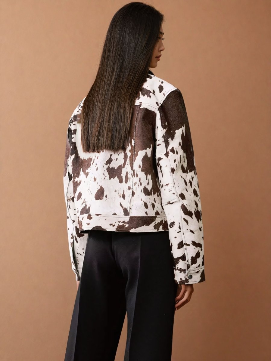 Cow Print Faux Fur Shirt - Style Jacket - Elovana Montreal - Jackets