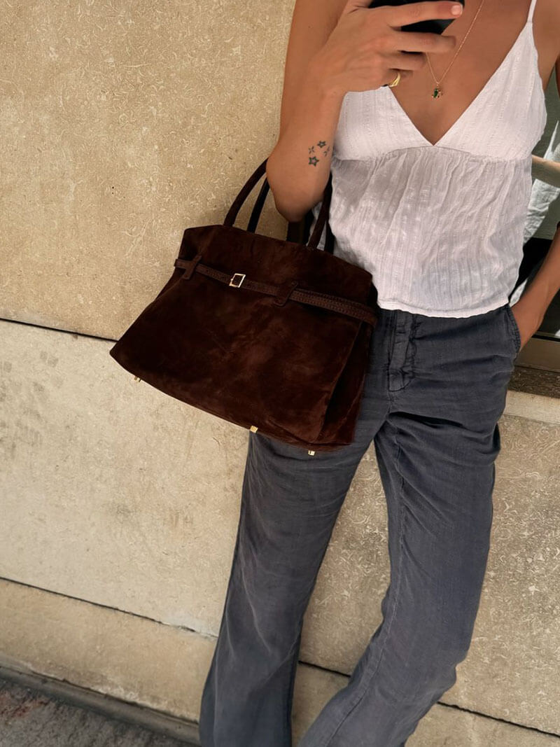 Dalila suede bag - Elovana Montreal - Handbags