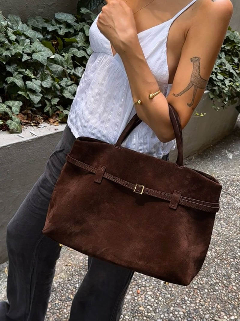 Dalila suede bag - Elovana Montreal - Handbags