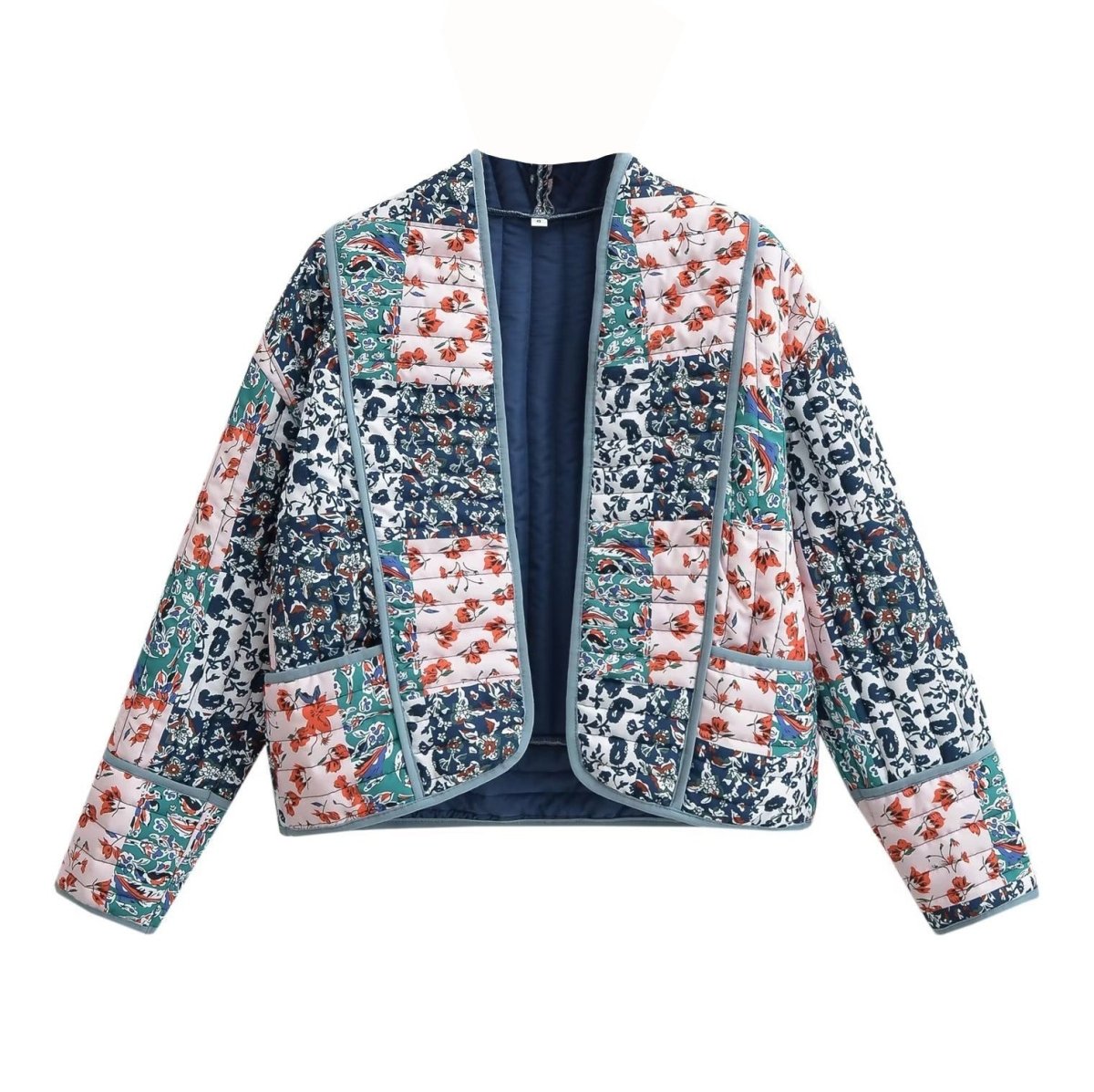 Eléonore | Floral Patchwork Print Drop Shoulder Jacket - Elovana Montreal - Jackets