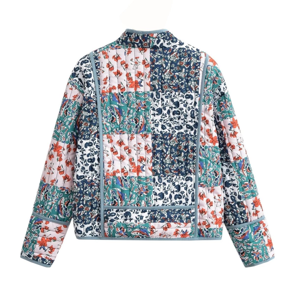 Eléonore | Floral Patchwork Print Drop Shoulder Jacket - Elovana Montreal - Jackets