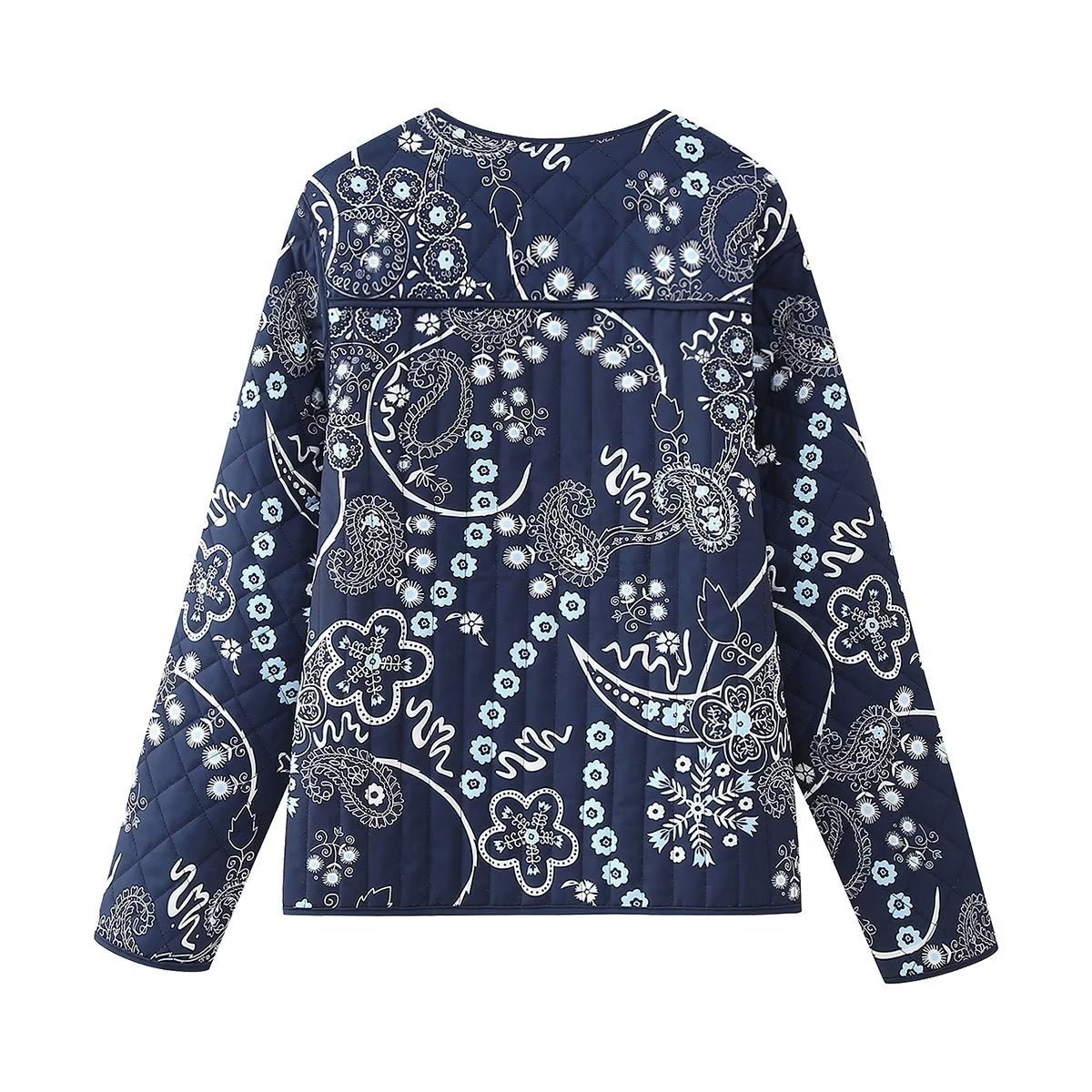 Élisa | Ethnic Floral Print Quilted Jacket - Elovana Montreal - Jackets