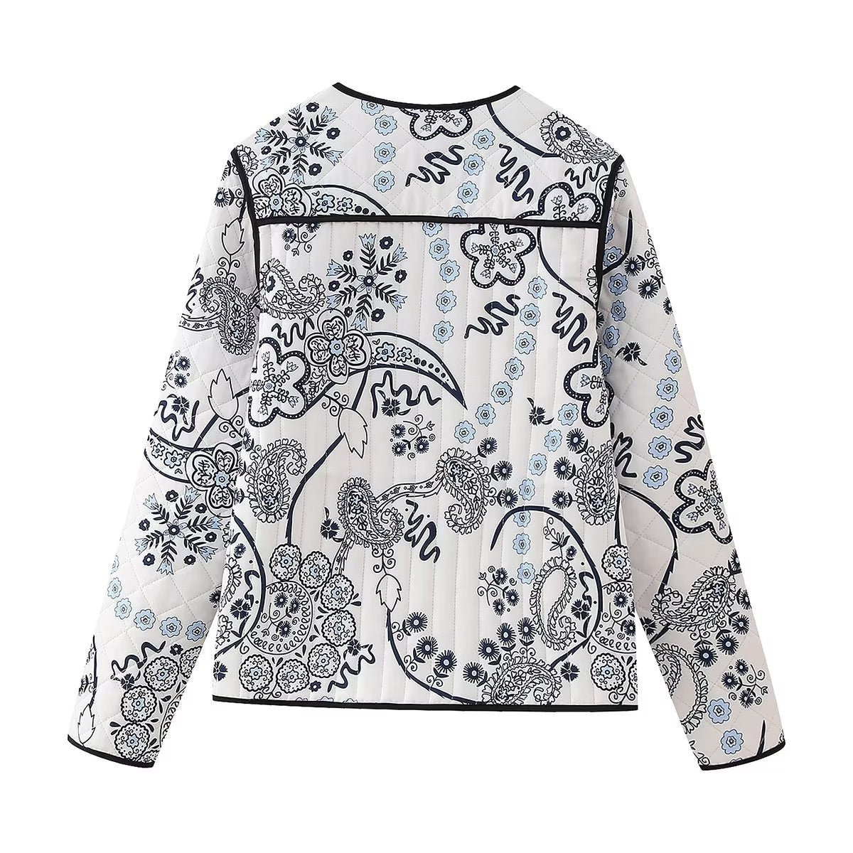 Élisa | Ethnic Floral Print Quilted Jacket - Elovana Montreal - Jackets