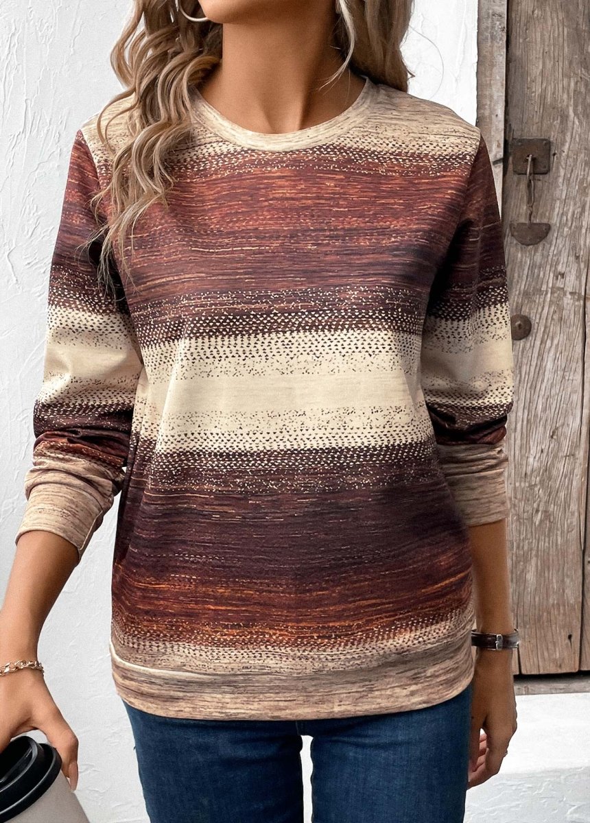 Elovana DESIGN Multi Color Patchwork Tribal Print Long Sleeve Sweatshirt - Elovana Montreal - 