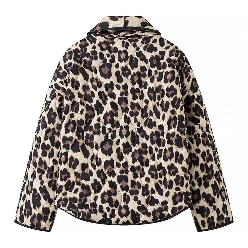 Fanny | Leopard Print Quilted Jacket - Elovana Montreal - Jackets