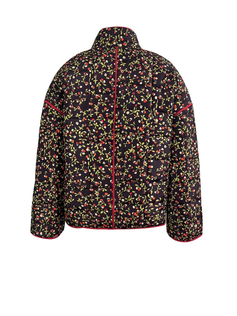 Jade | Flower Print Pocket Clip Cotton Drop Shoulder Jacket - Elovana Montreal - Jackets