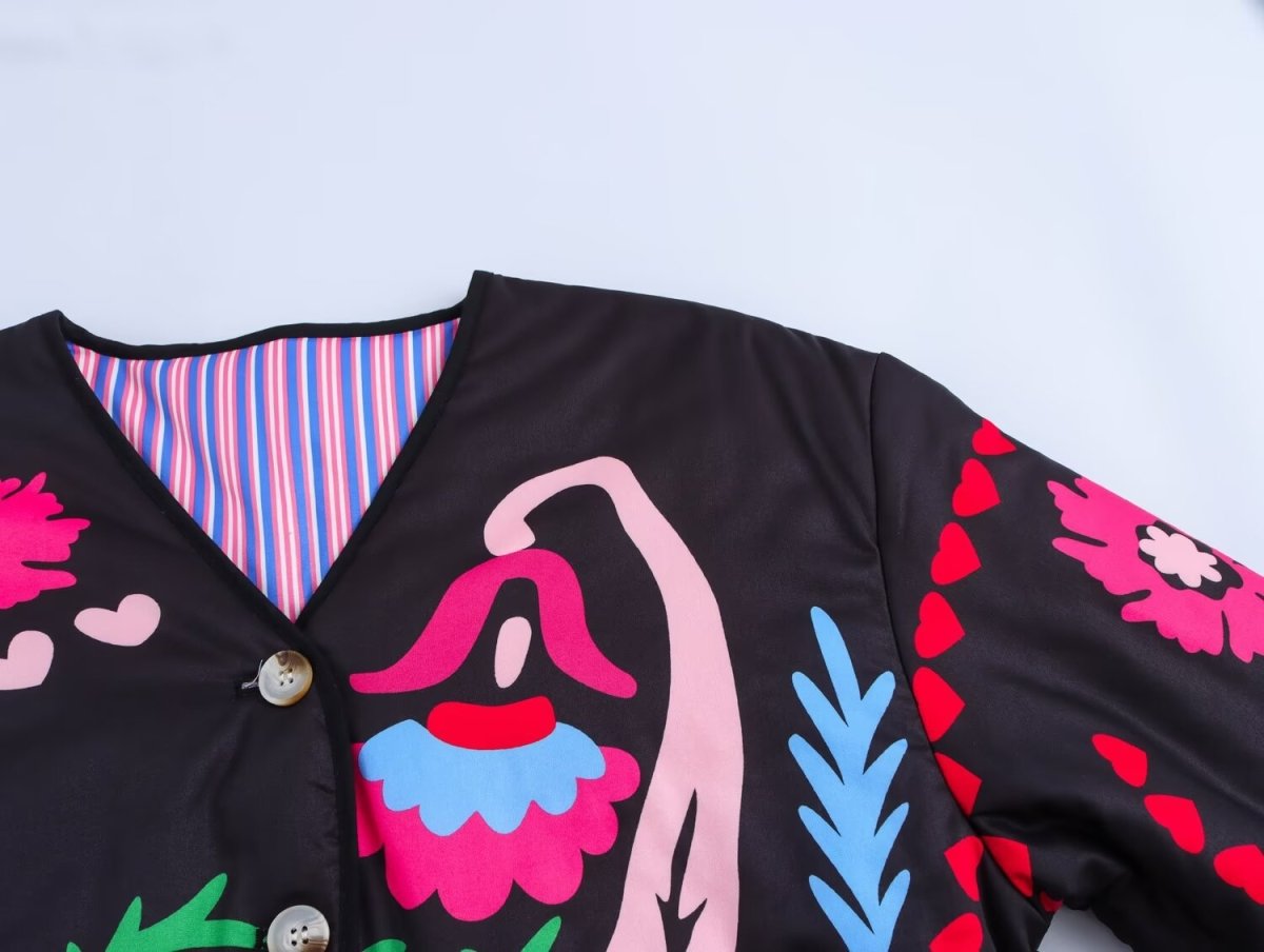 Liana | Cute Graffiti Style Print Thin Jacket - Elovana Montreal - Jackets