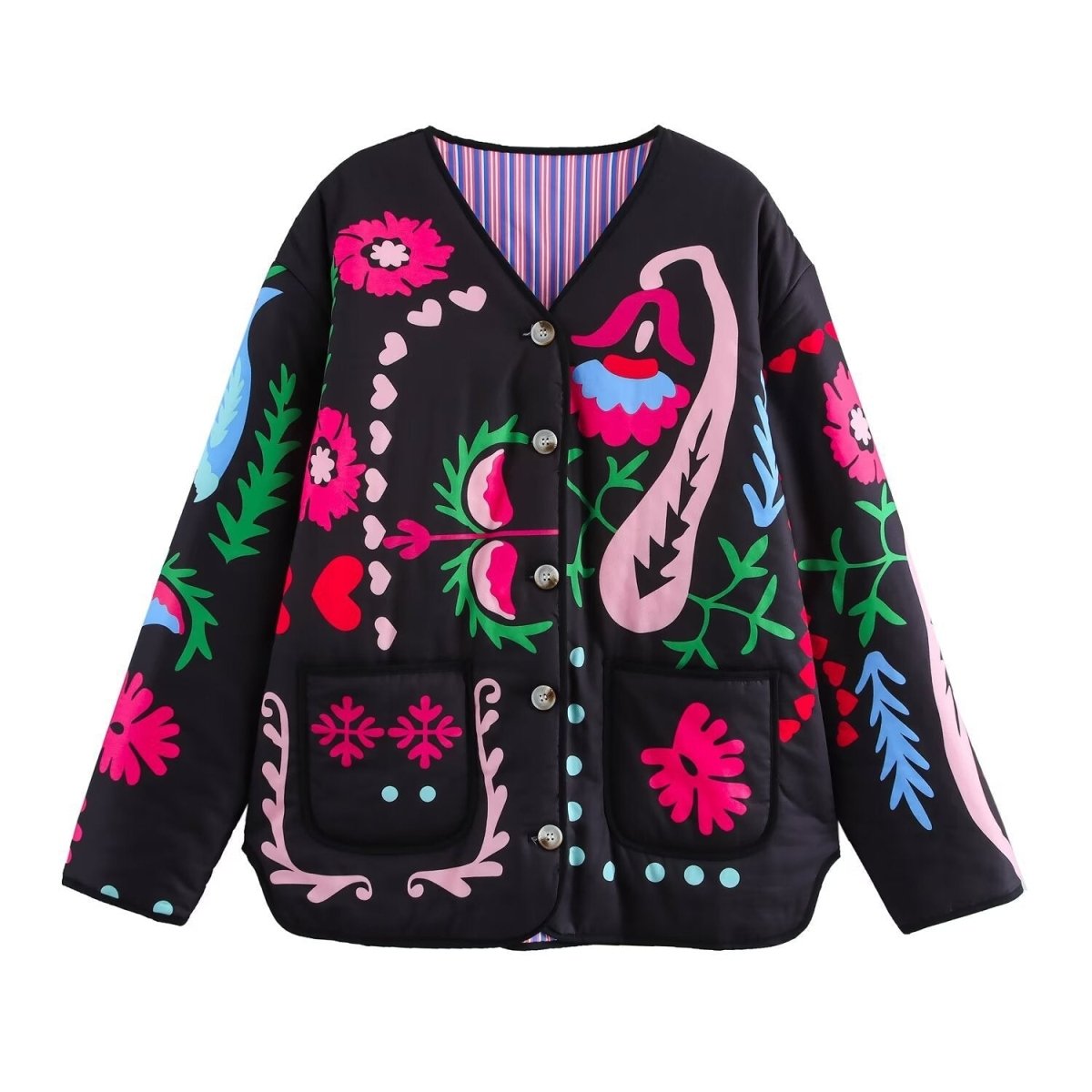 Liana | Cute Graffiti Style Print Thin Jacket - Elovana Montreal - Jackets