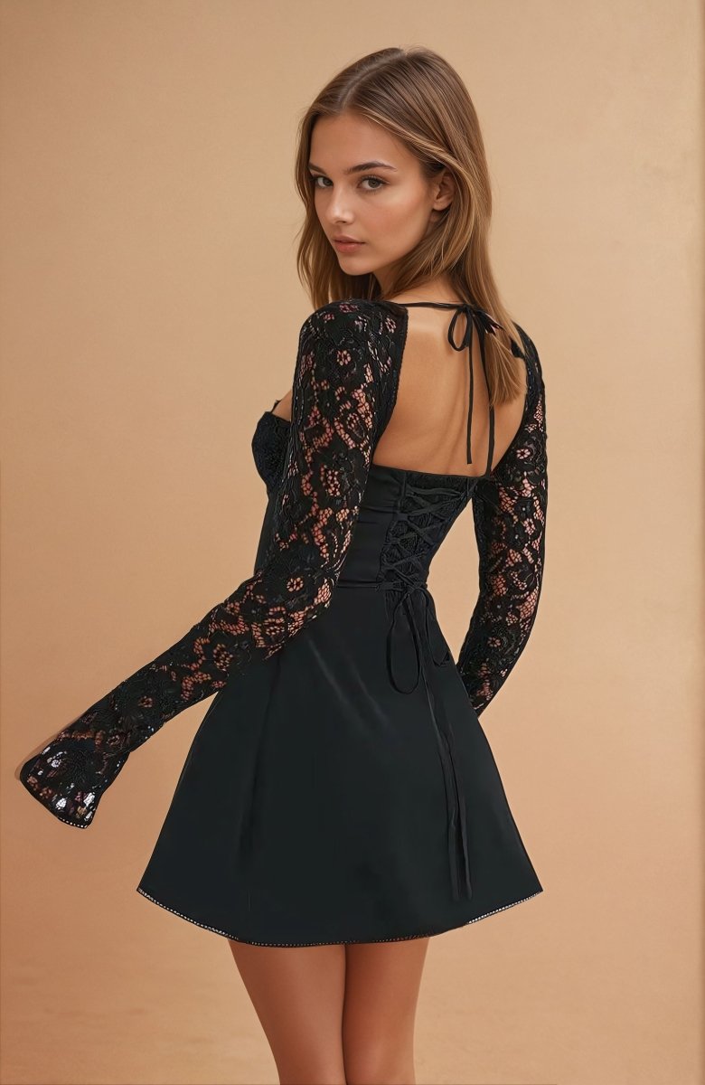 Louise mini dress with lace details - Elovana Montreal - Dresses