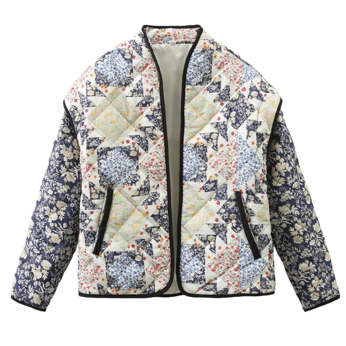 Manon | Printed Loose Quilted Jacket - Elovana Montreal - Jackets