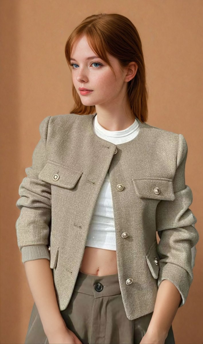 Mélodie | Chanel Style Fashion Button Short Suit Jacket - Elovana Montreal - Jackets