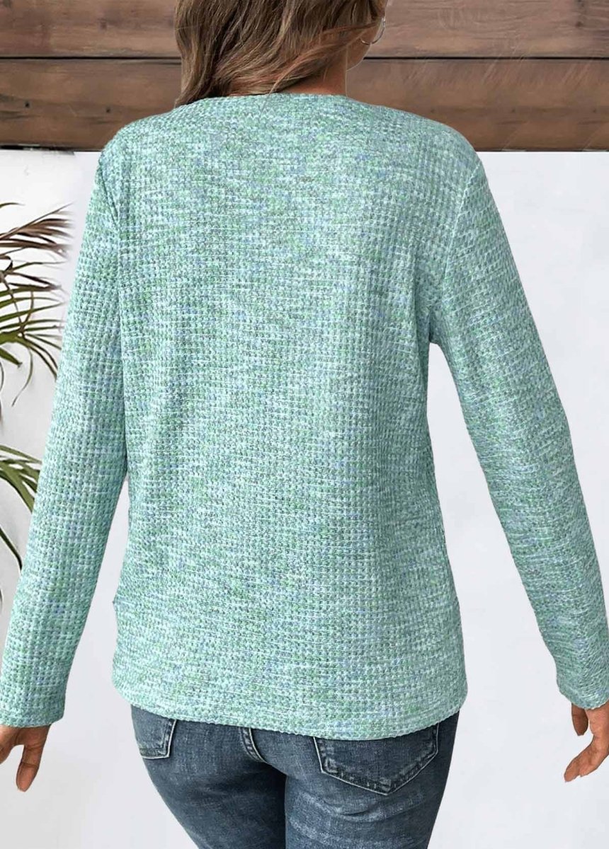 NEW IN Elovana® Cyan Dazzle Colorful Print Long Sleeve T Shirt - Elovana Montreal - 