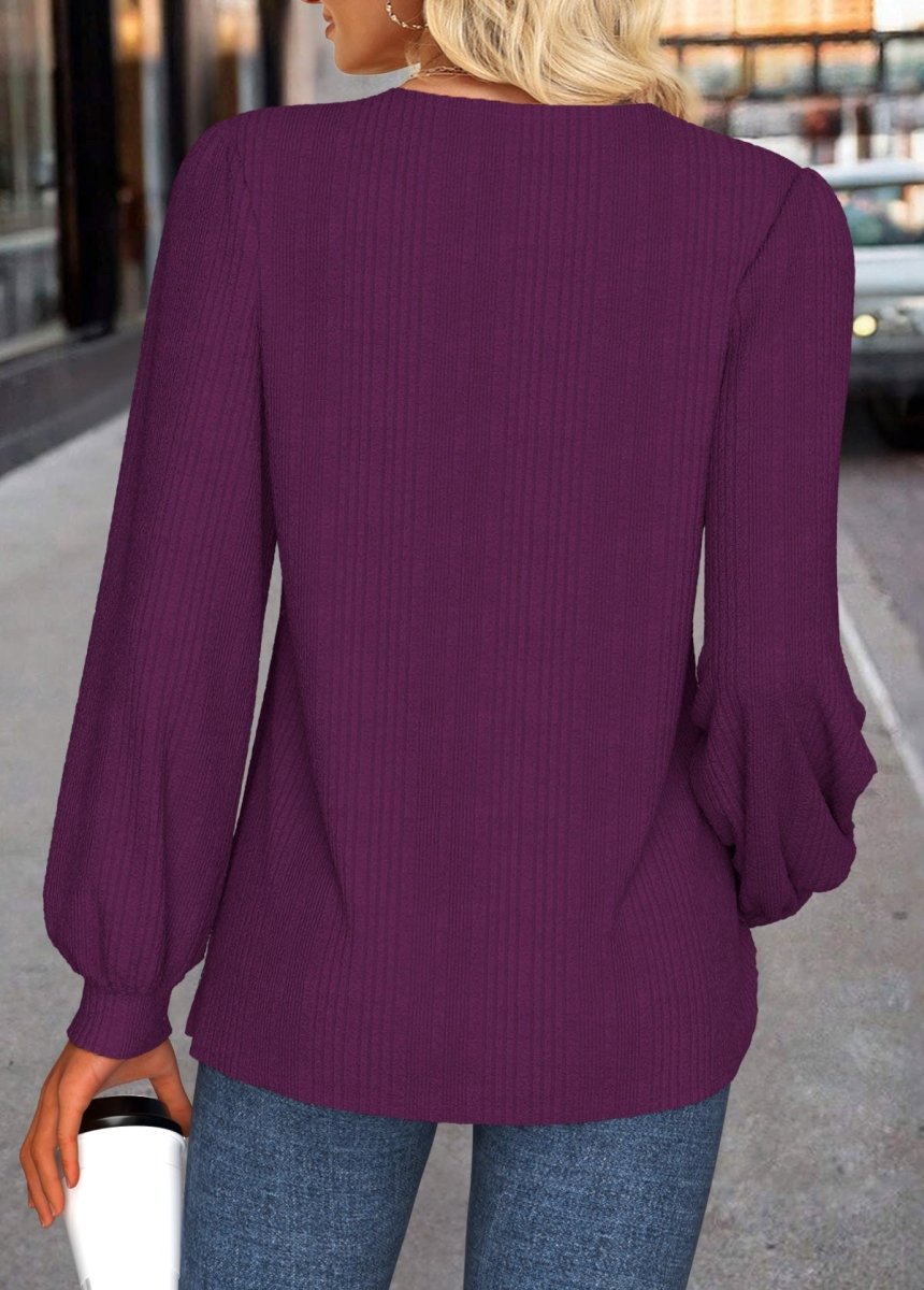 NEW IN Elovana® Purple Split Long Sleeve T Shirt - Elovana Montreal - 