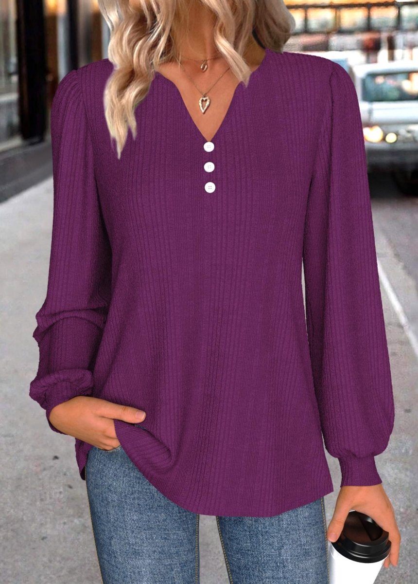 NEW IN Elovana® Purple Split Long Sleeve T Shirt - Elovana Montreal - 