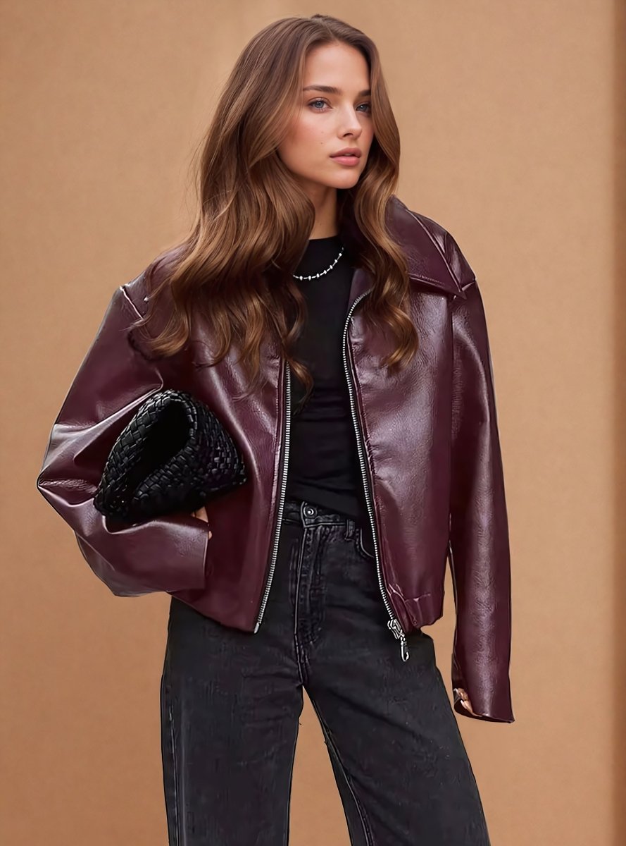 Romy leather Jacket - Elovana Montreal - jackets