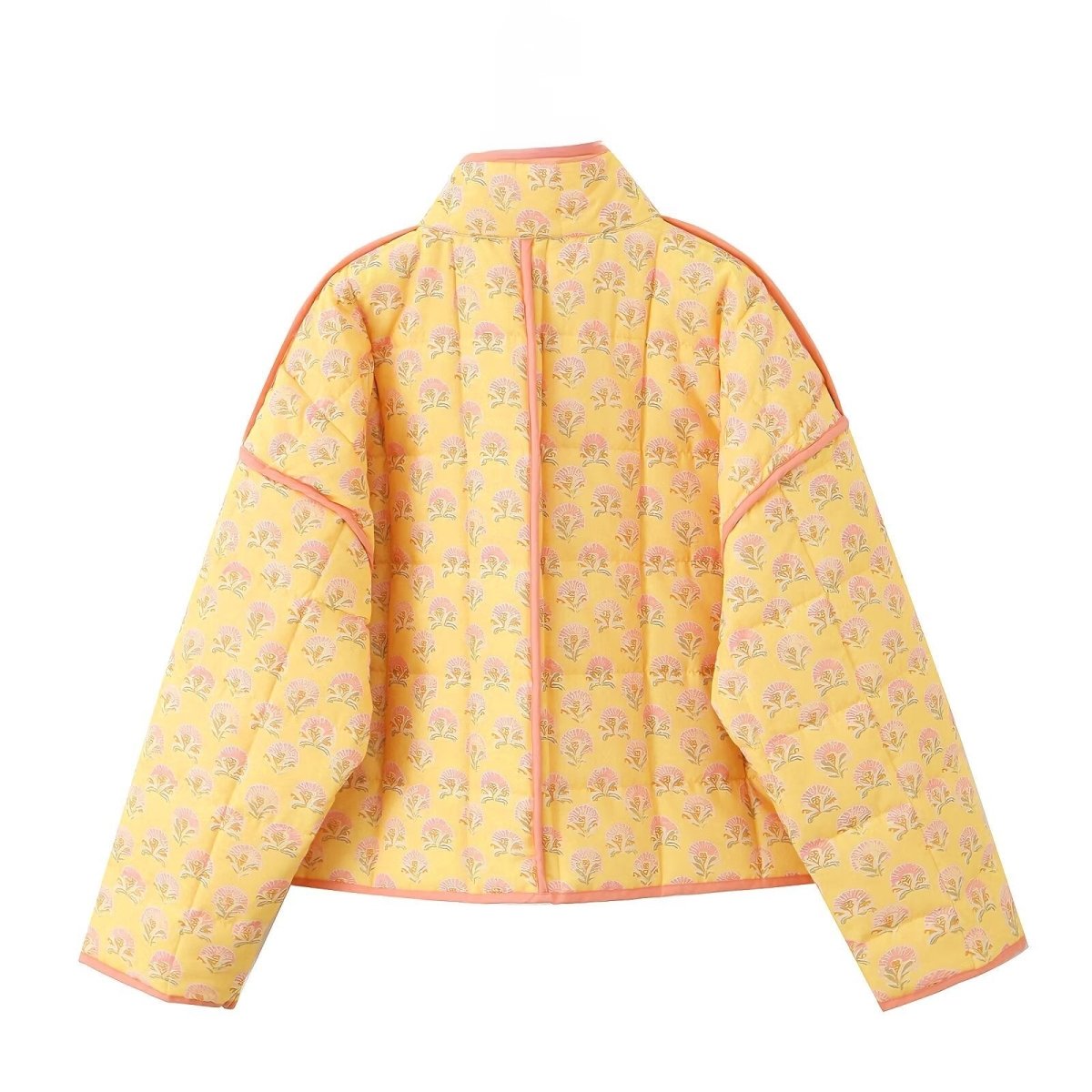 Samira | Floral Print Stand Collar Patchwork Jacket - Elovana Montreal - Jackets