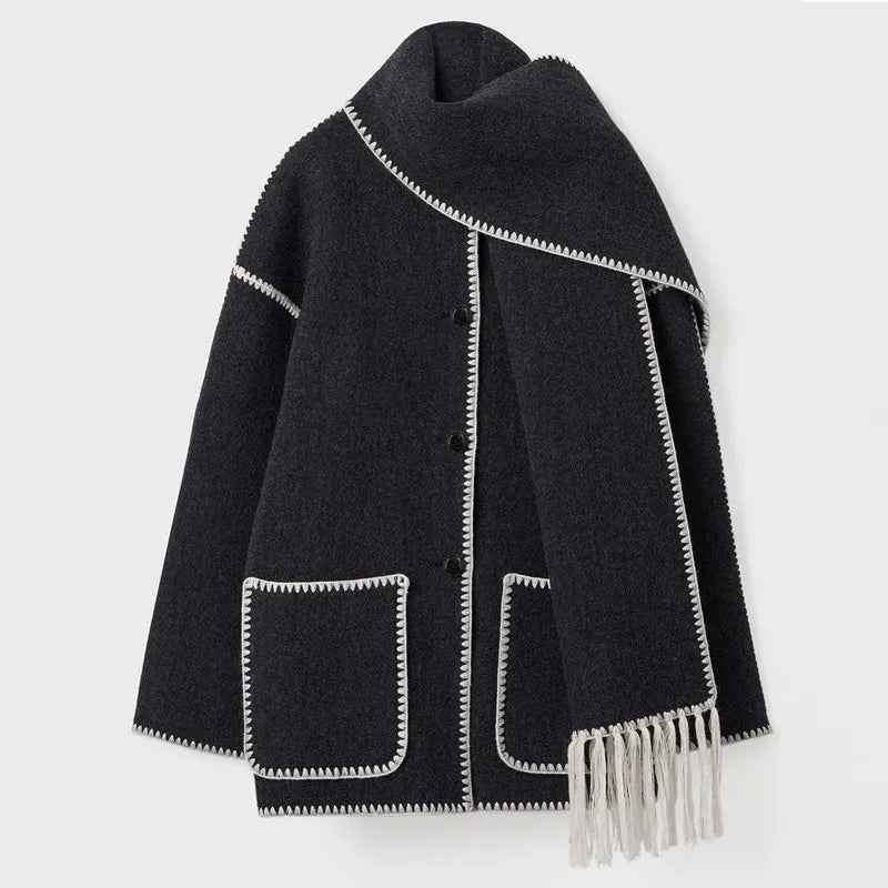 Seline - Fringe Scarf Jacket - Elovana Montreal - 