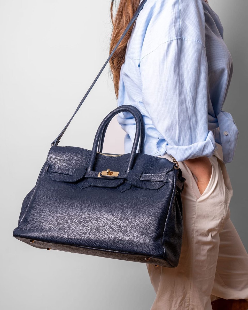 SOFT FIRKIN 40 in Blue Leather - Elovana Montreal - BAG