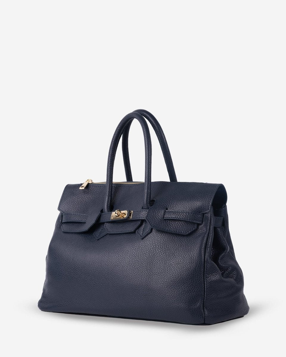 SOFT FIRKIN 40 in Blue Leather - Elovana Montreal - BAG