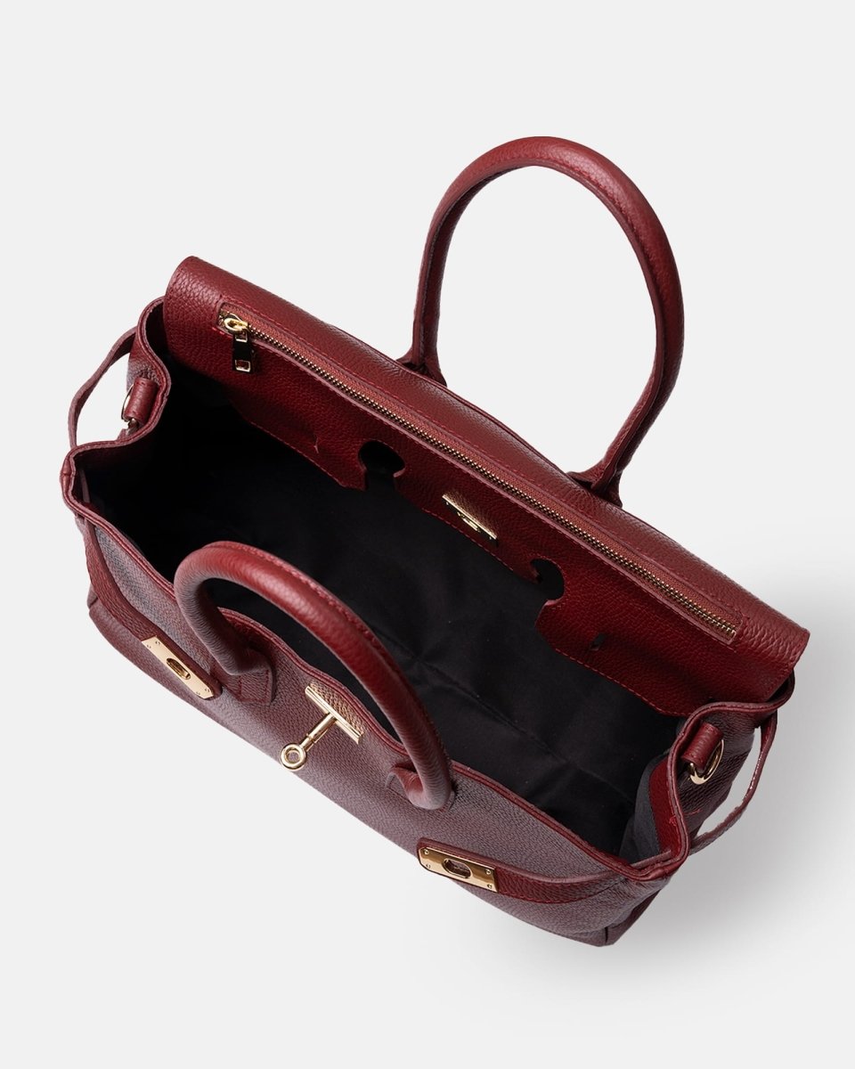 SOFT FIRKIN 40 in Burgundy Leather - Elovana Montreal - BAG