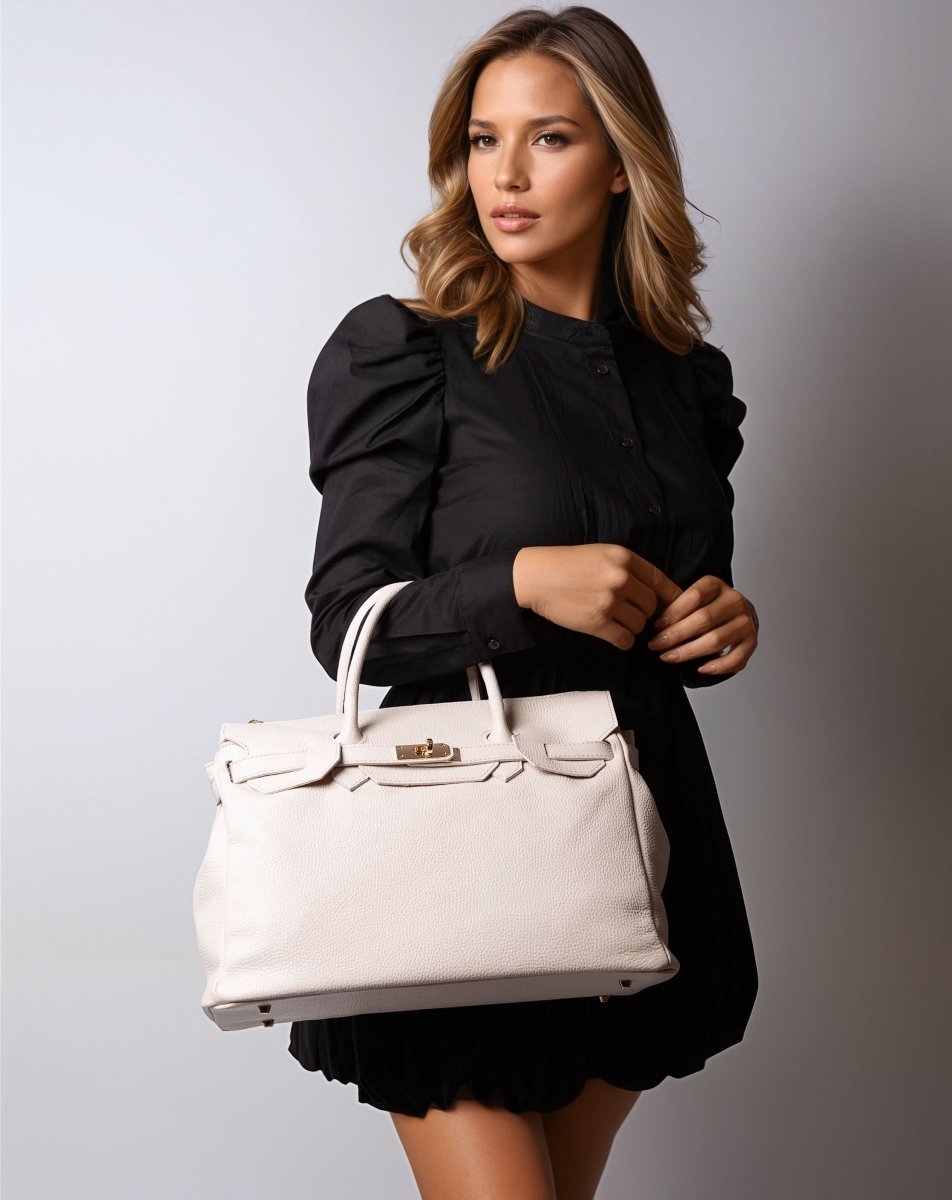 SOFT FIRKIN 40 in Cream Leather - Elovana Montreal - BAG