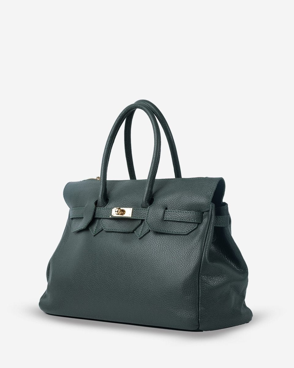 SOFT FIRKIN 40 in Green Leather - Elovana Montreal - BAG