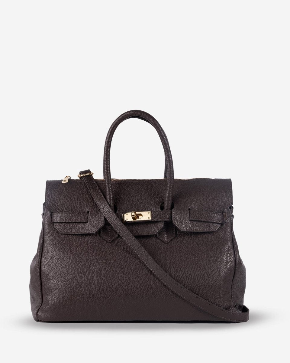 SOFT FIRKIN 40 in Moka Leather - Elovana Montreal - BAG