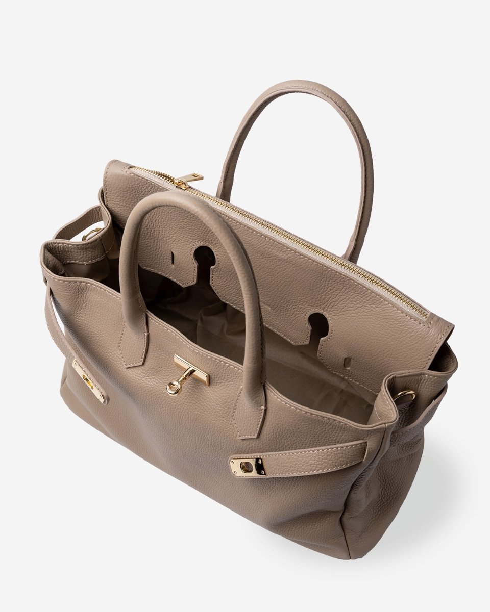 SOFT FIRKIN 40 in Taupe Leather - Elovana Montreal - BAG