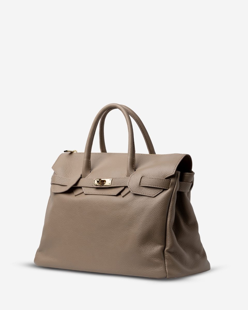 SOFT FIRKIN 40 in Taupe Leather - Elovana Montreal - BAG