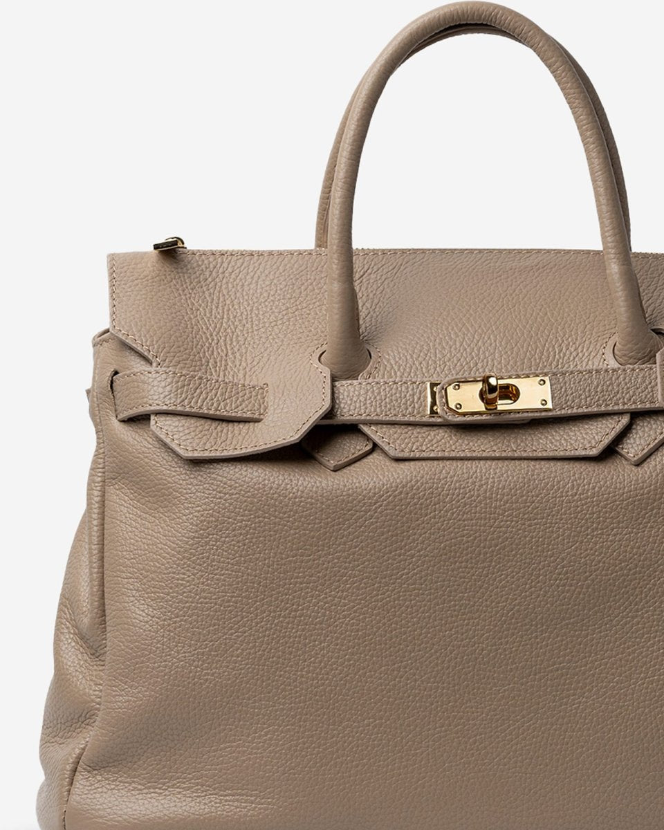 SOFT FIRKIN 40 in Taupe Leather - Elovana Montreal - BAG