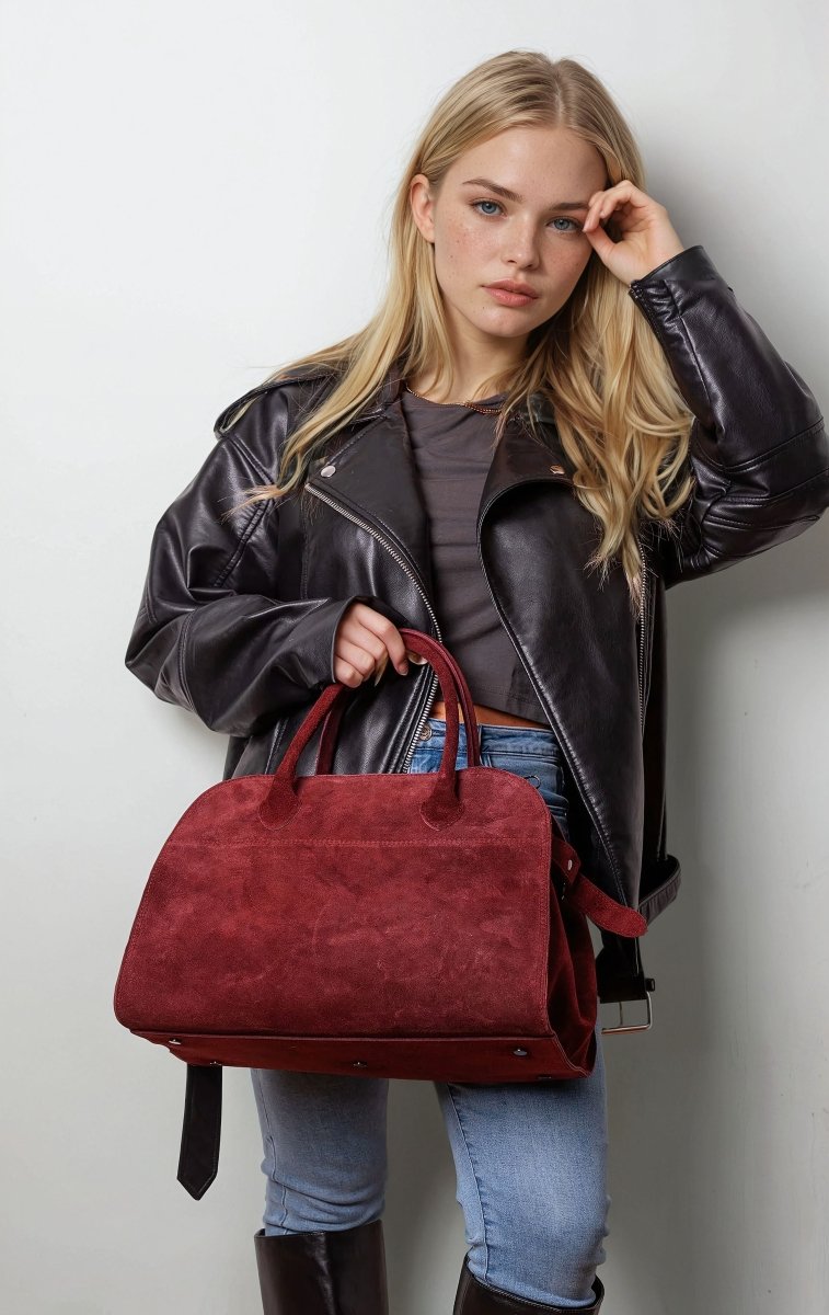 SOFT FREYA 37 MAXI in Burgundy Suede - Elovana Montreal - BAG