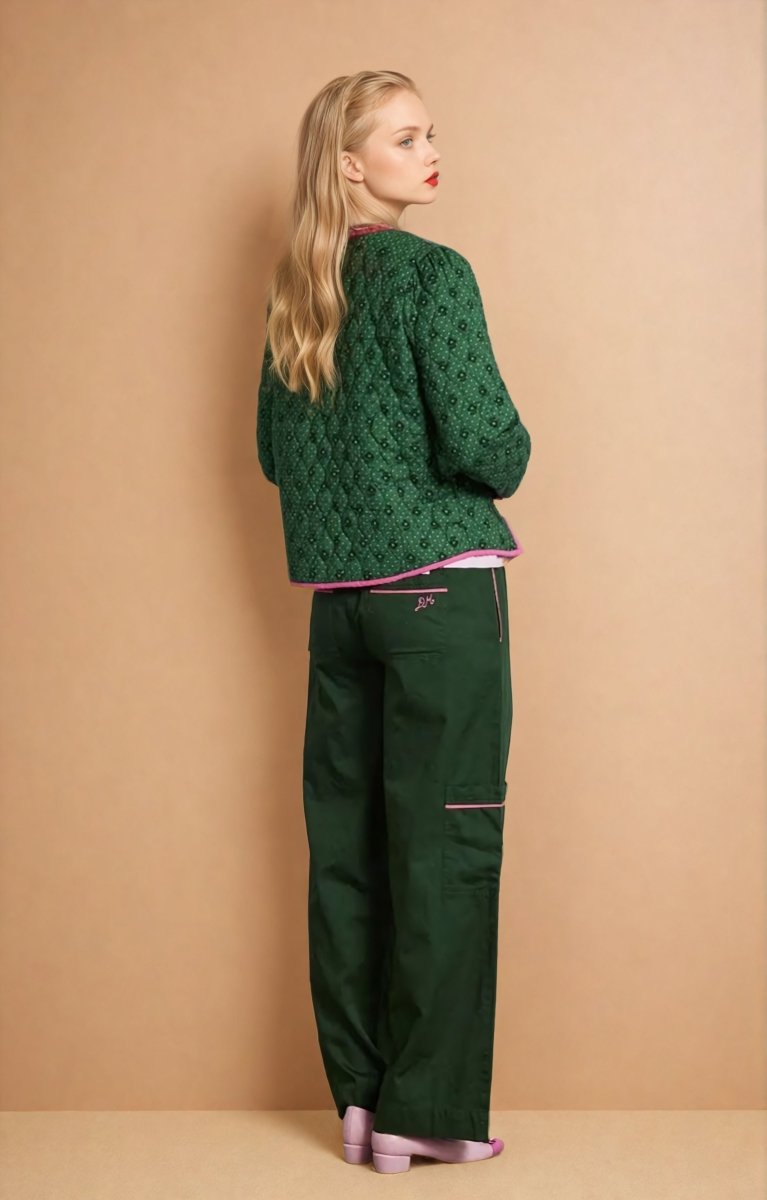 Sonia | Green Life Pink Bow Jacket - Elovana Montreal - Jackets