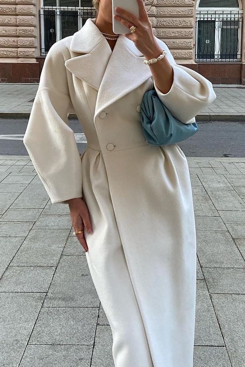 Symone - Elegant Long Coat - Elovana Montreal - 