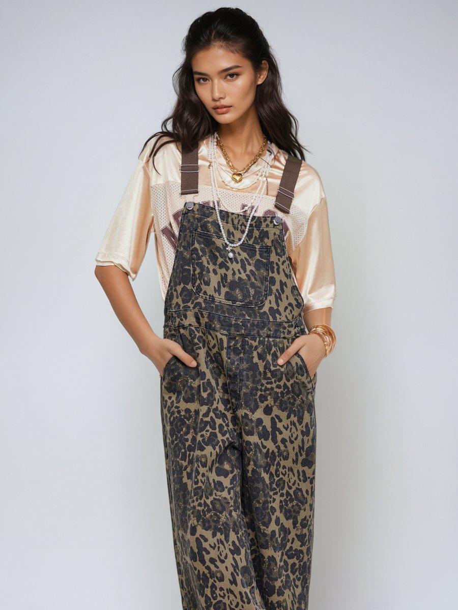 The Marina - Denim Leopard Jumpsuit - Elovana Montreal - Jackets