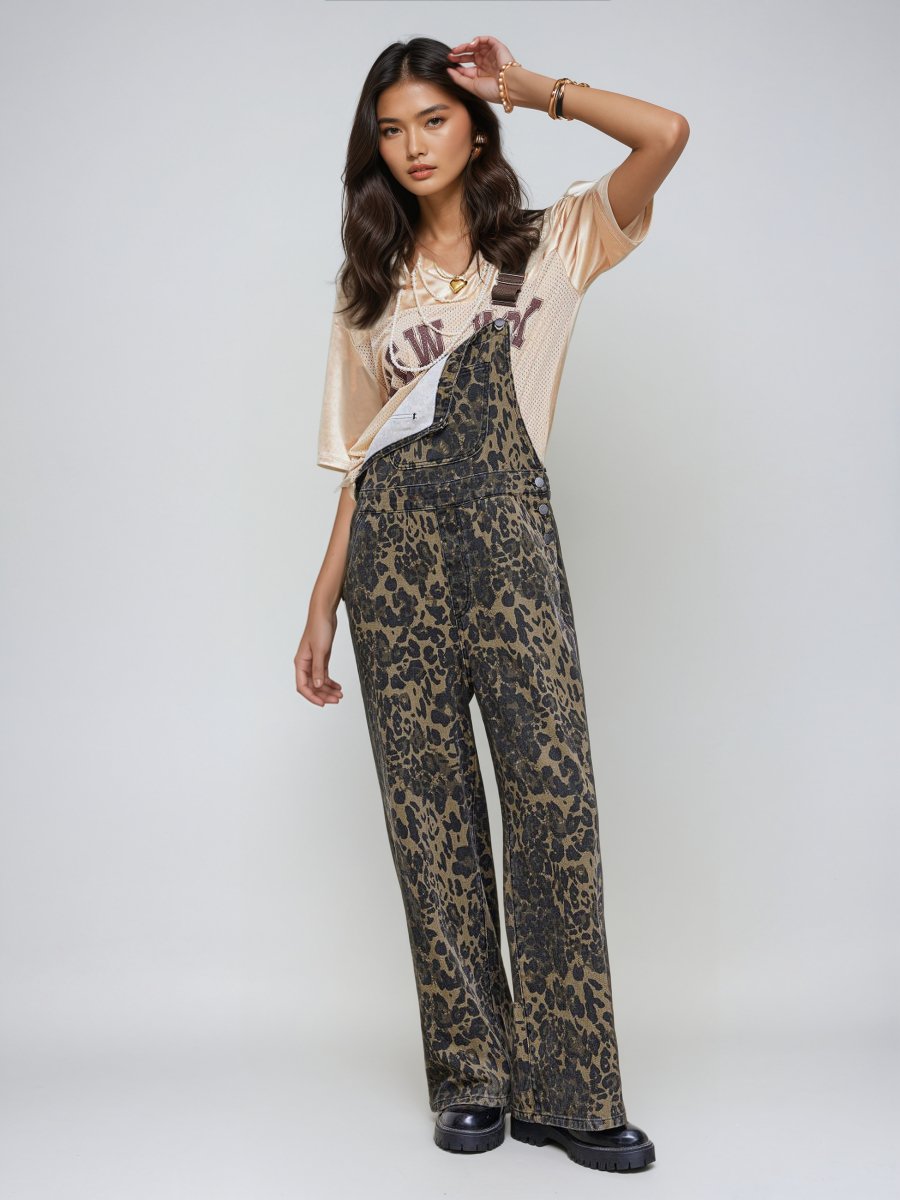 The Marina - Denim Leopard Jumpsuit - Elovana Montreal - Jackets