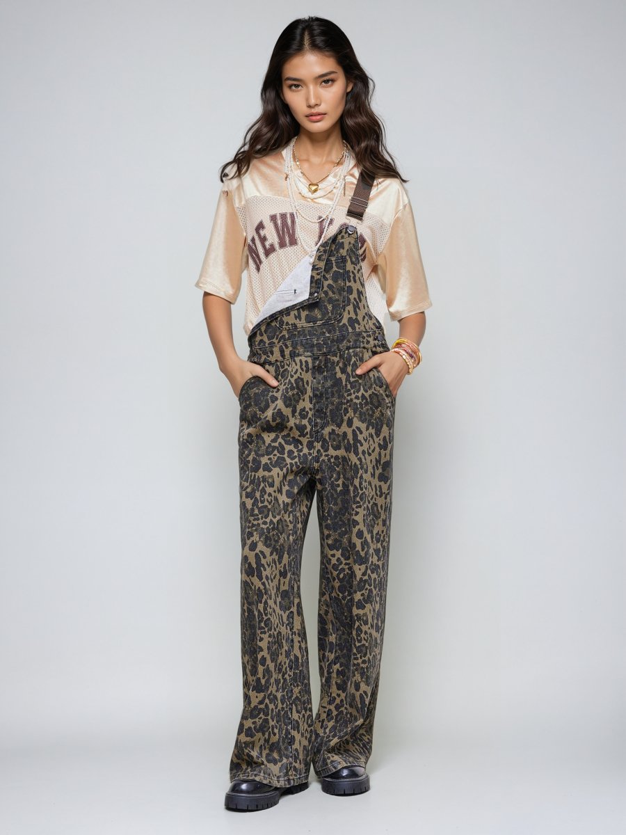 The Marina - Denim Leopard Jumpsuit - Elovana Montreal - Jackets